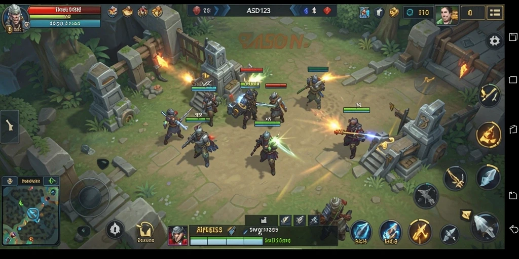 Screenshot gameplay SLG yang menunjukkan pertarungan strategis.