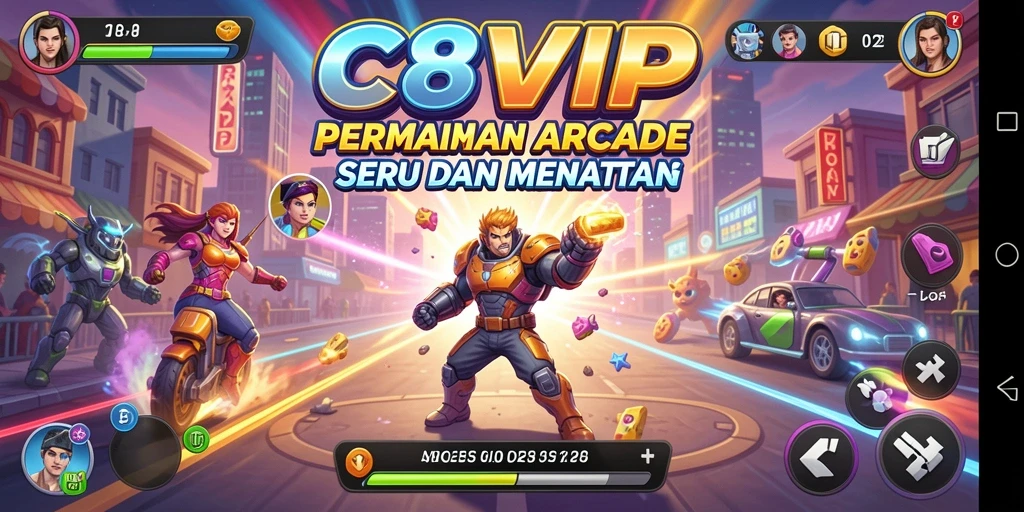 Screenshot C8VIP menampilkan aksi seru dalam gameplay Arcade yang menantang.