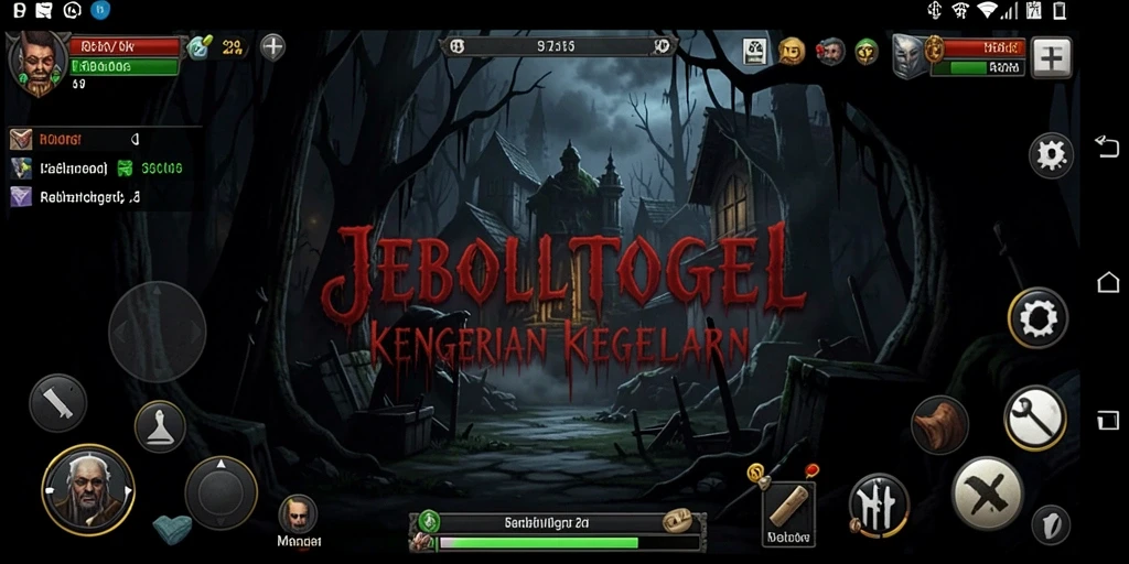 Screenshot menampilkan gameplay menyeramkan dengan suasana kegelapan.