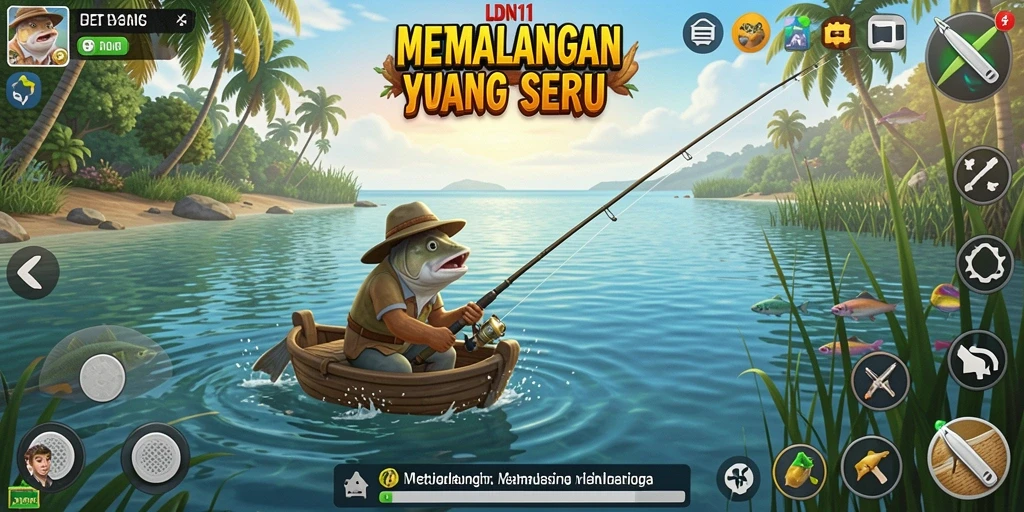 Gameplay LDN11 yang menarik dengan variasi ikan dan lokasi memancing.