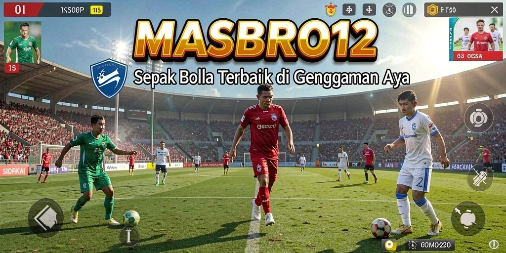 Tampilan menarik dari gameplay sepak bola di MASBRO12.
