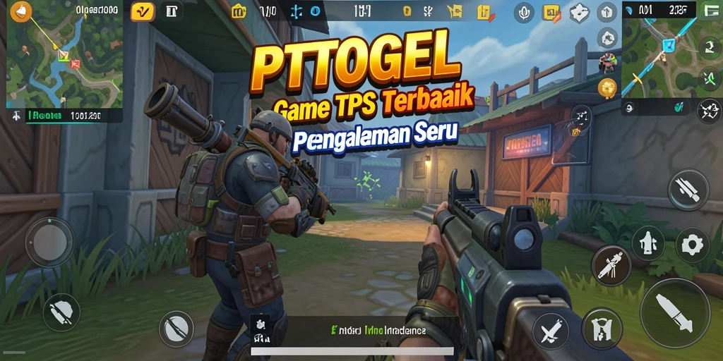 Screenshot gameplay PTTOGEL menampilkan aksi seru dalam pertempuran TPS.