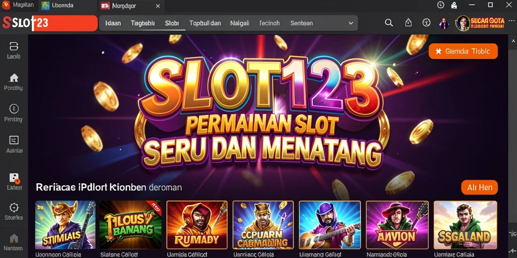 Tampilan menarik dari gameplay SLOT123 yang penuh warna.